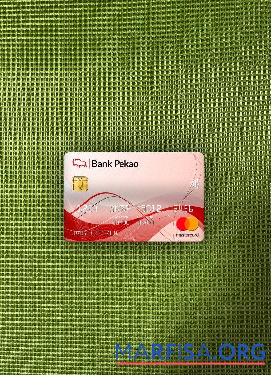 Printable Poland Bank Pekao S.A bank mastercard photolook front real example